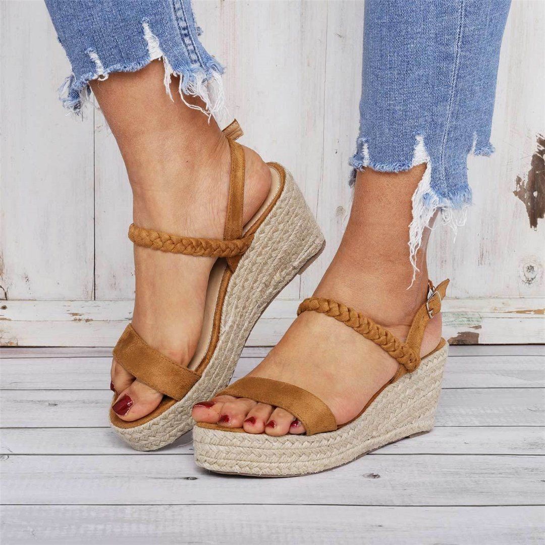 brown platform sandals
